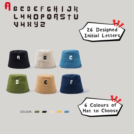 Custom Initial Letter Bucket Hat Custom 