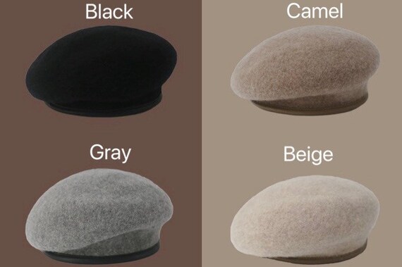 Wool Beret for Women Beret Hat Solid 