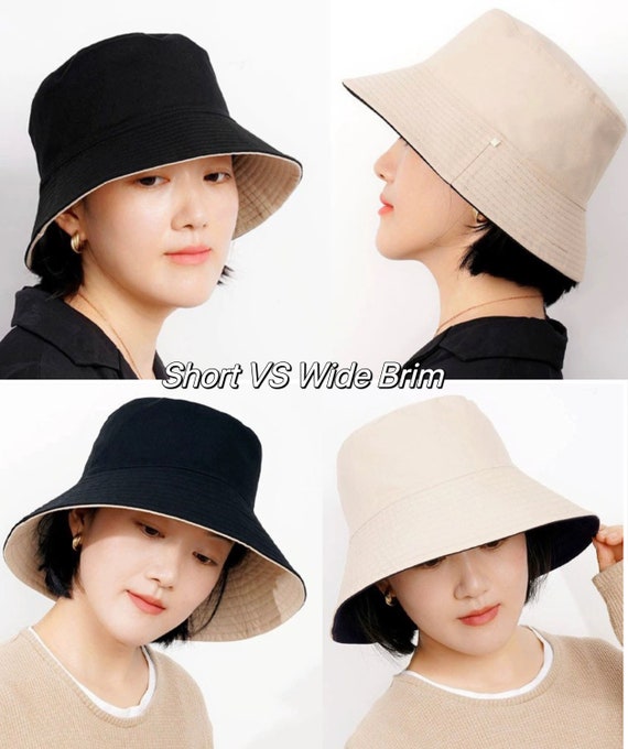 Oversized Reversible Short/wide Brim Bucket Hat, Large Bucket Hat