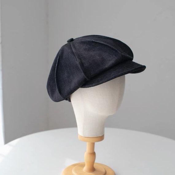 Unisex Oversize Denim Newsboy Cap for Women Etsy