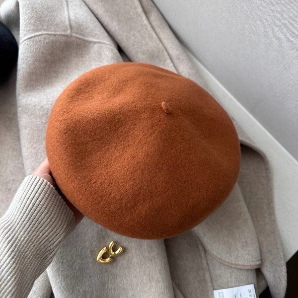 Béret surdimensionné bidirectionnel pour femmes/hommes, grand béret de peintre Français, chapeau printemps/automne/hiver pour femmes/filles, fabriqué à 100 % en laine d'Australie