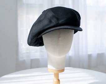 Berretto da strillone extra oversize per uomo/donna, cappello in lino al 100%, berretto da strillone su misura per uomo/donna, berretto Gatsby, cappello per uomo/donna, cappello unisex