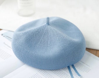 Solid Colour Beret Hat with breathable material, Spring/Summer/Fall Beret for Girl/Women, Handmade Beret Hat, Painter Beret, Gift for her