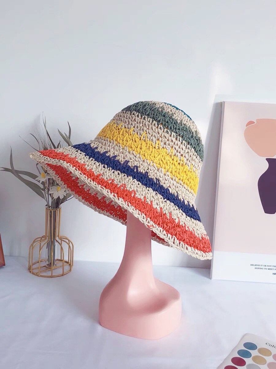 Rainbow Straw Hat Straw Hat for Women 