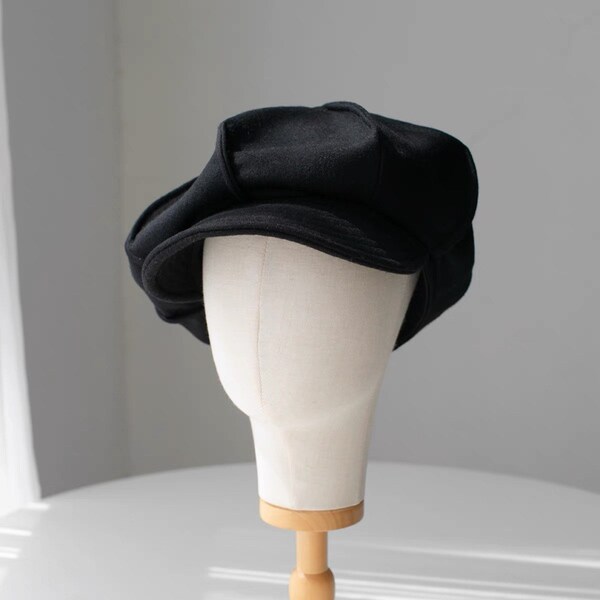 Chapeau gavroche surdimensionné sur mesure, casquette gavroche ample, chapeau en laine surdimensionné pour homme/femme, chapeau gavroche fait main, style vintage