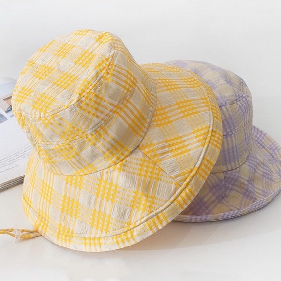 Plaid Bucket Hat, Wide Brim Bucket Hat for Women, Sun Hat for Women Girl,Print Bucket Hat, Summer Hat, Beach Hat for Women,Gift for Her