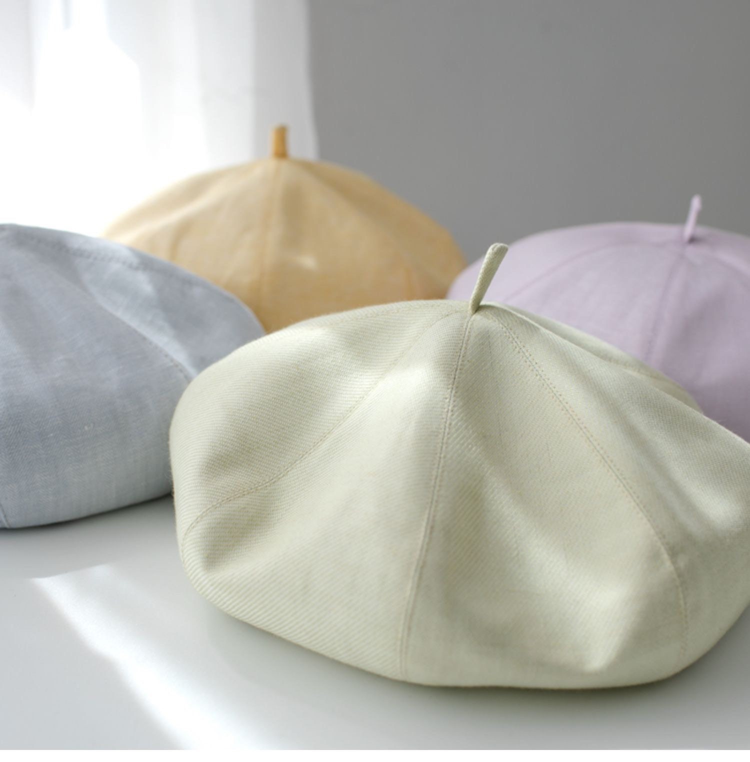 Oversized Spring Summer Beret for Women, Linen Beret Hat, Spring/Summ…