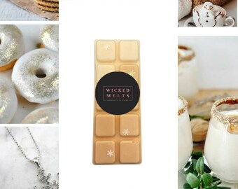 Caramel Snowflake Wax Melts, Winter Wax Melts, Wax Hearts, Snap Bar, Highly Scented, Home Fragrance ,  Soy Wax Melts