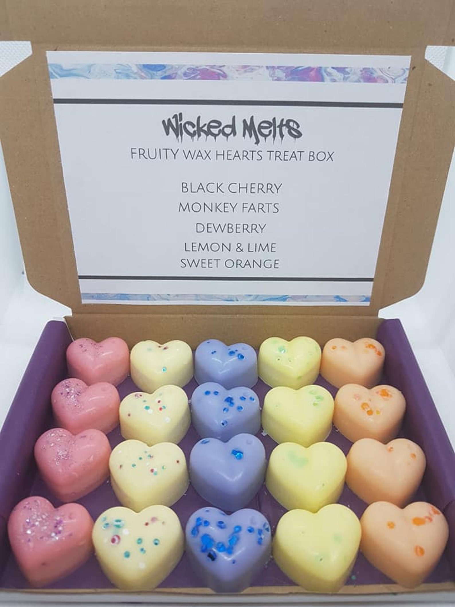 Fruity Wax Melts Hearts Treat Box. Wax Melts Fruity Sample Etsy