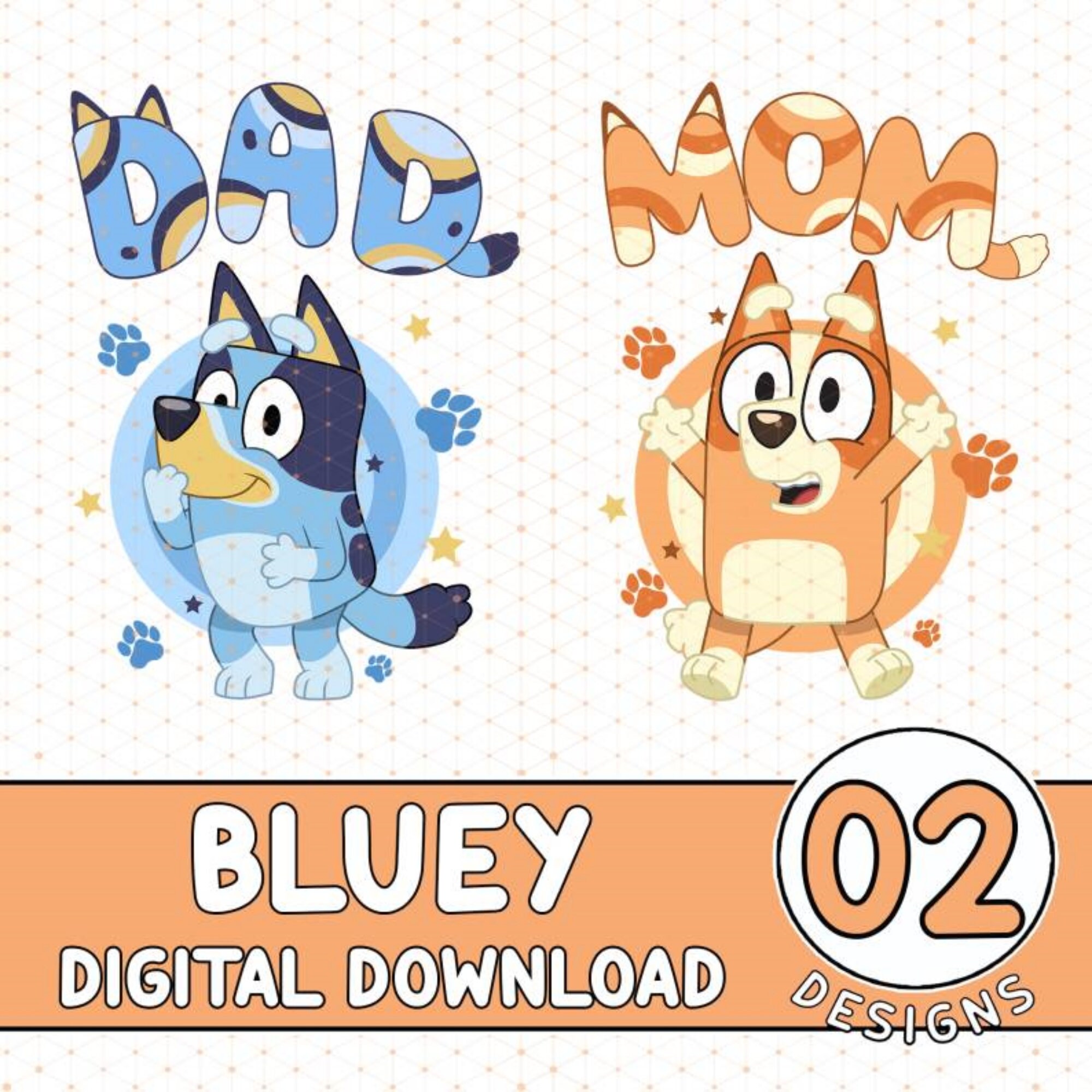 Bluey Mom Dad PNG, Bluey Bingo Bandit Shirt, Bluey Design Gift for Mom ...