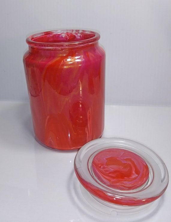 Glass Acrylic Painted Jar