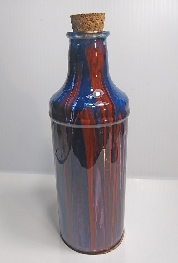Glass Acrylic Painted Bottle