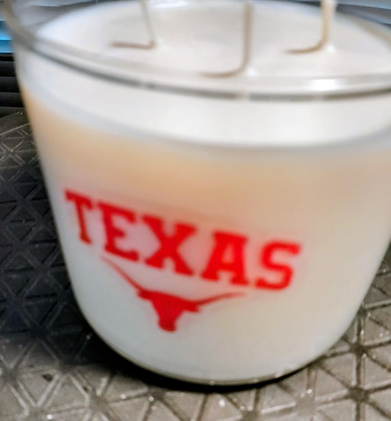 24oz University of Texas Glass Vanilla Scented Soy Candle: Handmade Home Decor