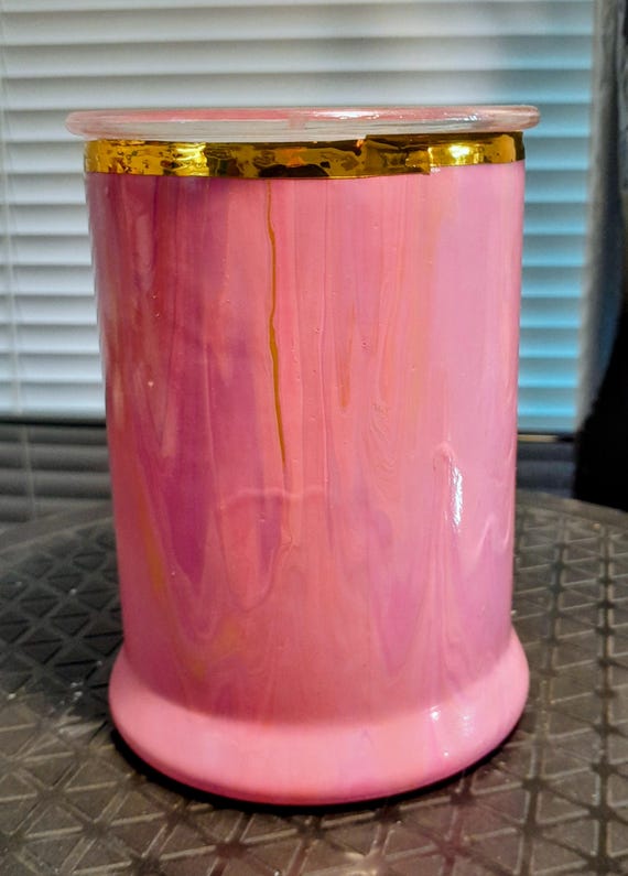 Glass Acrylic Painted Jar