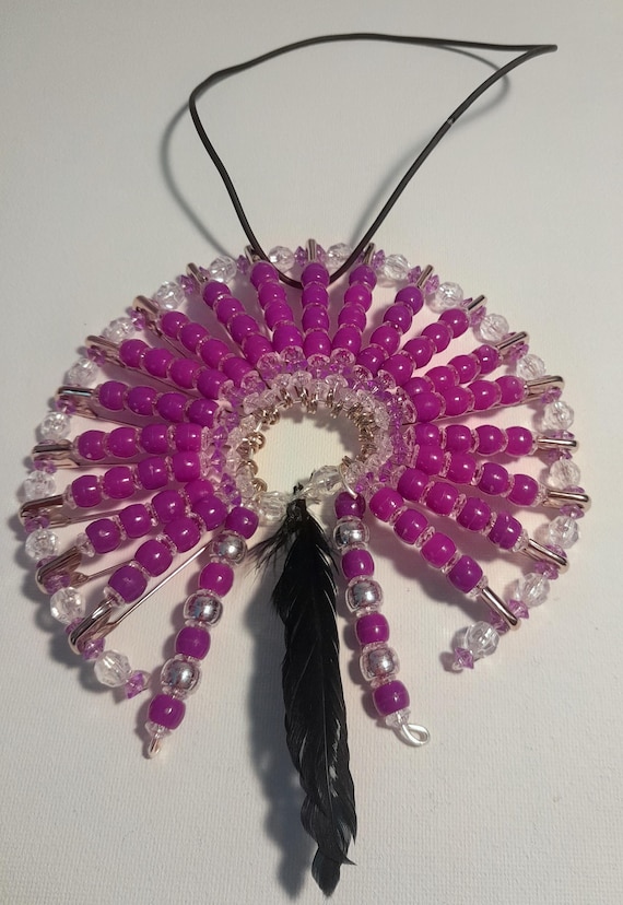 Beaded Dream Catcher - Purple & Clear