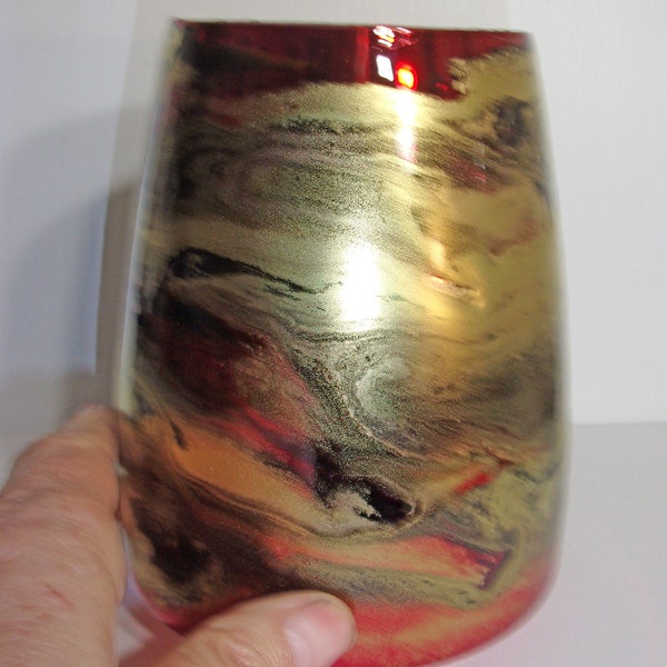 Original Resin Contemporary Pour on Vase
