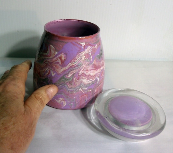 Original Acrylic Pour Contemporary Container