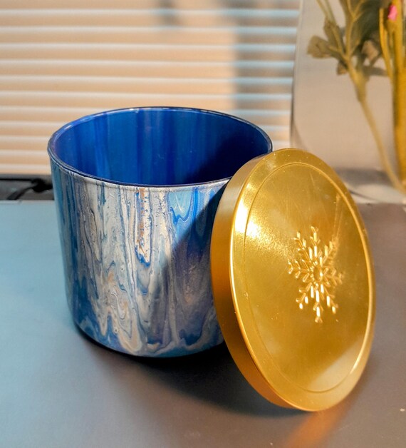 Glass Acrylic Painted Jar with Copper Top