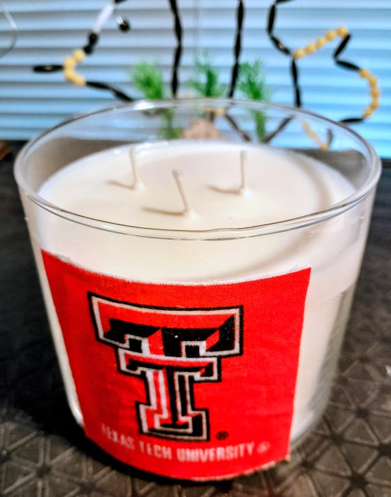 24oz Texas Tech Vanilla Scented Soy Candle: Handmade Home Decor