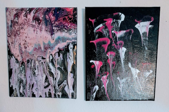 Two Original Acrylic Contemporary Art Painting - Flowers & Modren