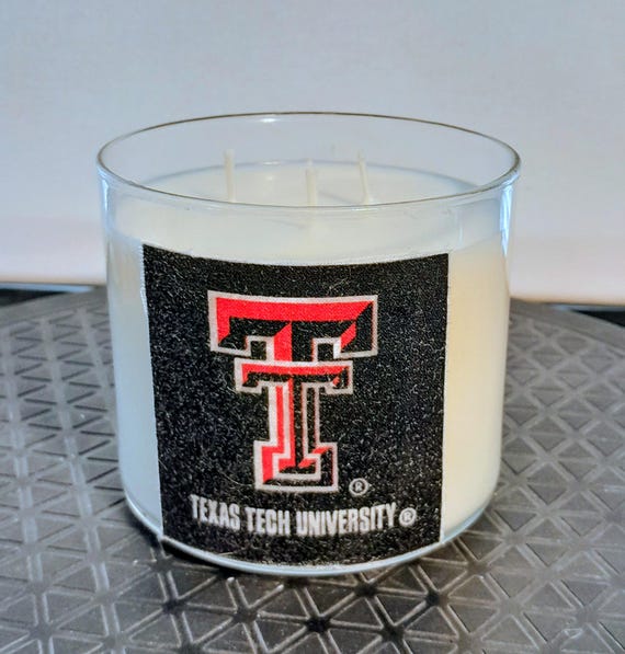 24oz Texas Tech Vanilla Scented Soy Candle: Handmade Home Decor