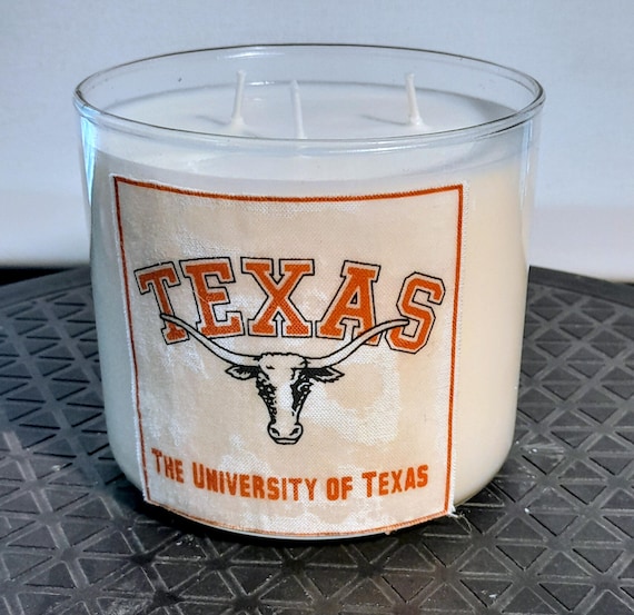 24oz University of Texas Glass Vanilla Scented Soy Candle: Handmade Home Decor