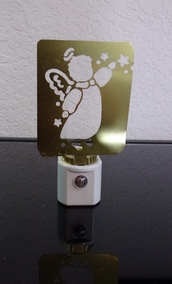 Brass LED Night Light with Sensor - Angel