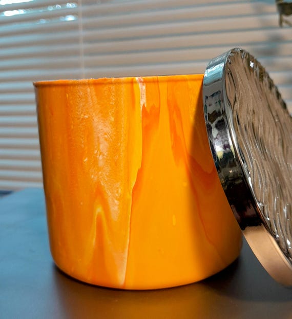 Glass Acrylic Painted Jar with Tin Top