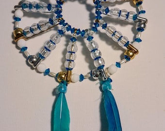 Beaded Dream Catcher - Blue & Clear