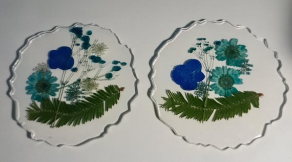 Clear Resin with Decorative Compressed Flowers