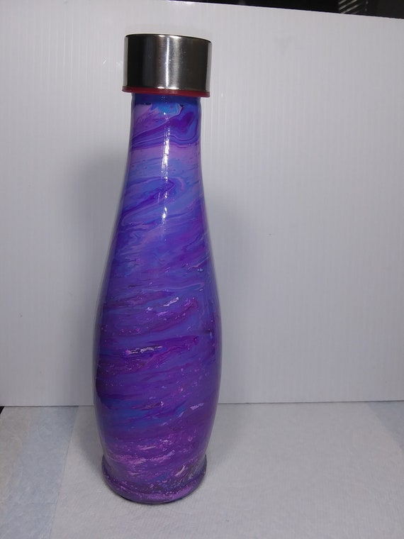 Glass Acrylic Paint Drink Bottle