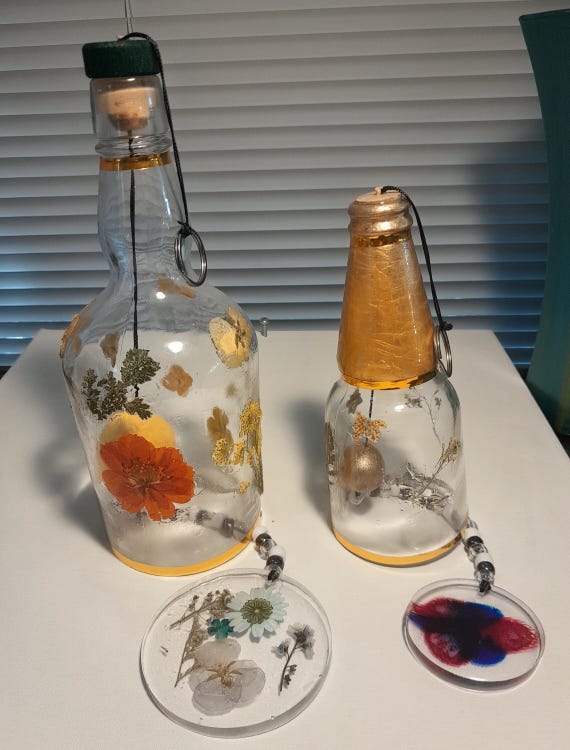 Medium and Small Flower Glass Wind Chimes
