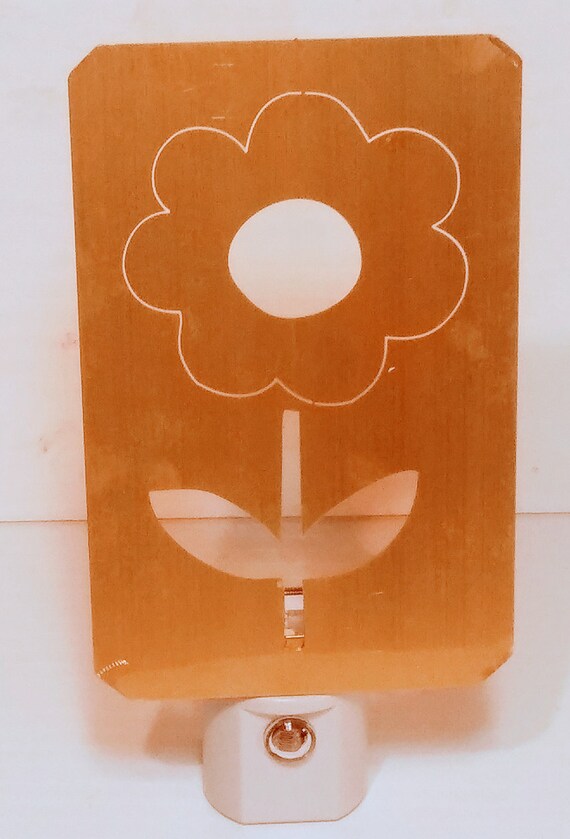 Brass LED Night Light with Sensor - Flower