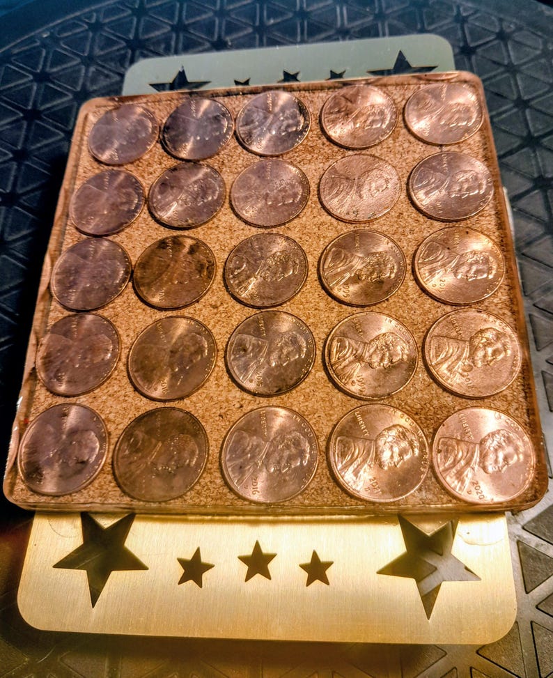 25 Pennies on an Acrylic Base Table Decoration - Etsy