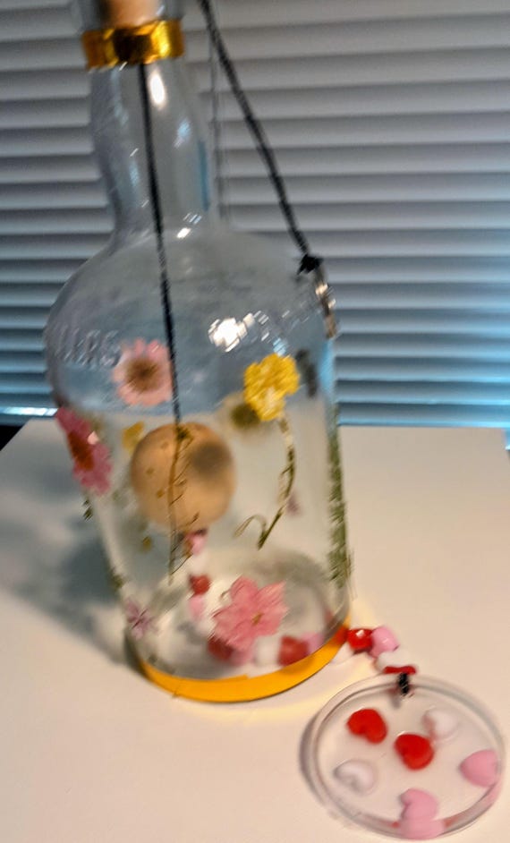 Medium Flower Wine Glass Wind Chime