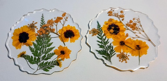Clear Resin with Decorative Compressed Flowers