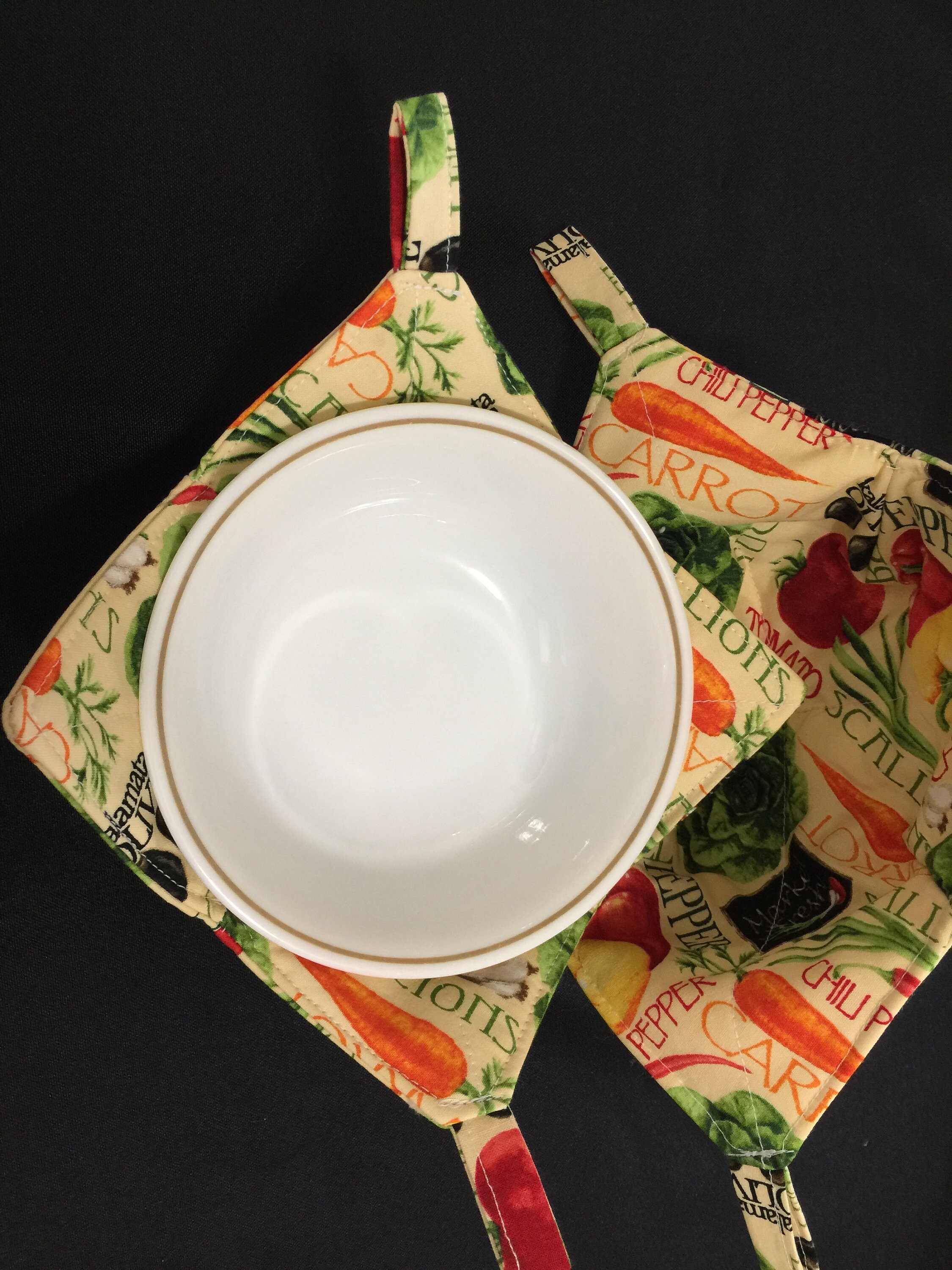 Vegetable Soup Bowl Holder with loops Pot holder double Etsy