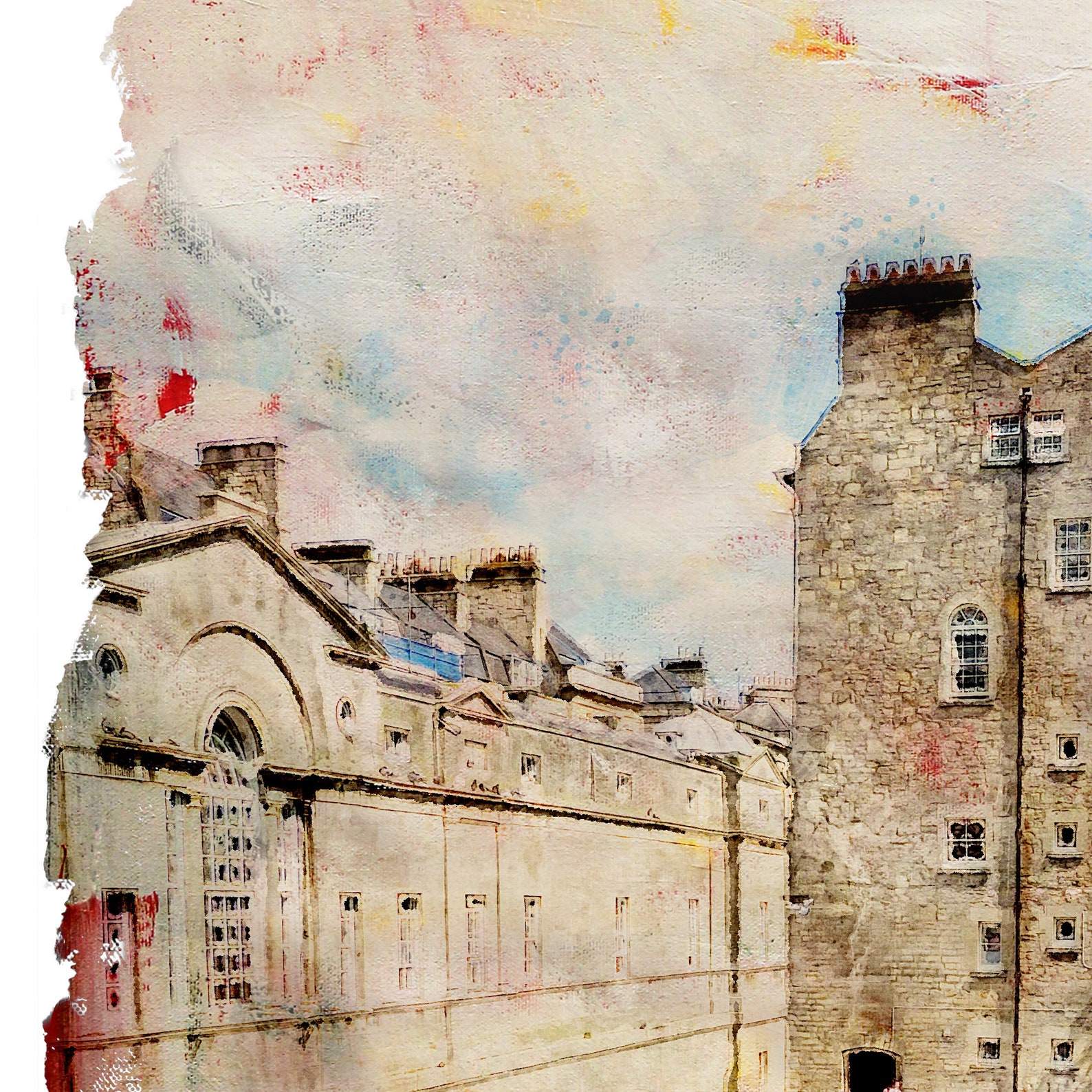 Bath, Art Print - Original Artwork - River - England - Contemporary ...