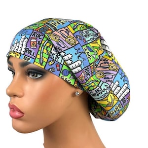 Surgical Hat, Euro Scrub Cap, Anesthesia Scrub Hat, Nurse Scrub Hat, Healthcare Worker Hat, DK Scrub Hat, Doctors Gift, Anesthesia2