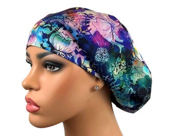 SURGICAL SCRUB CAP Doctor Nurse Caps Cotton Adjustable Elastic Bouffant