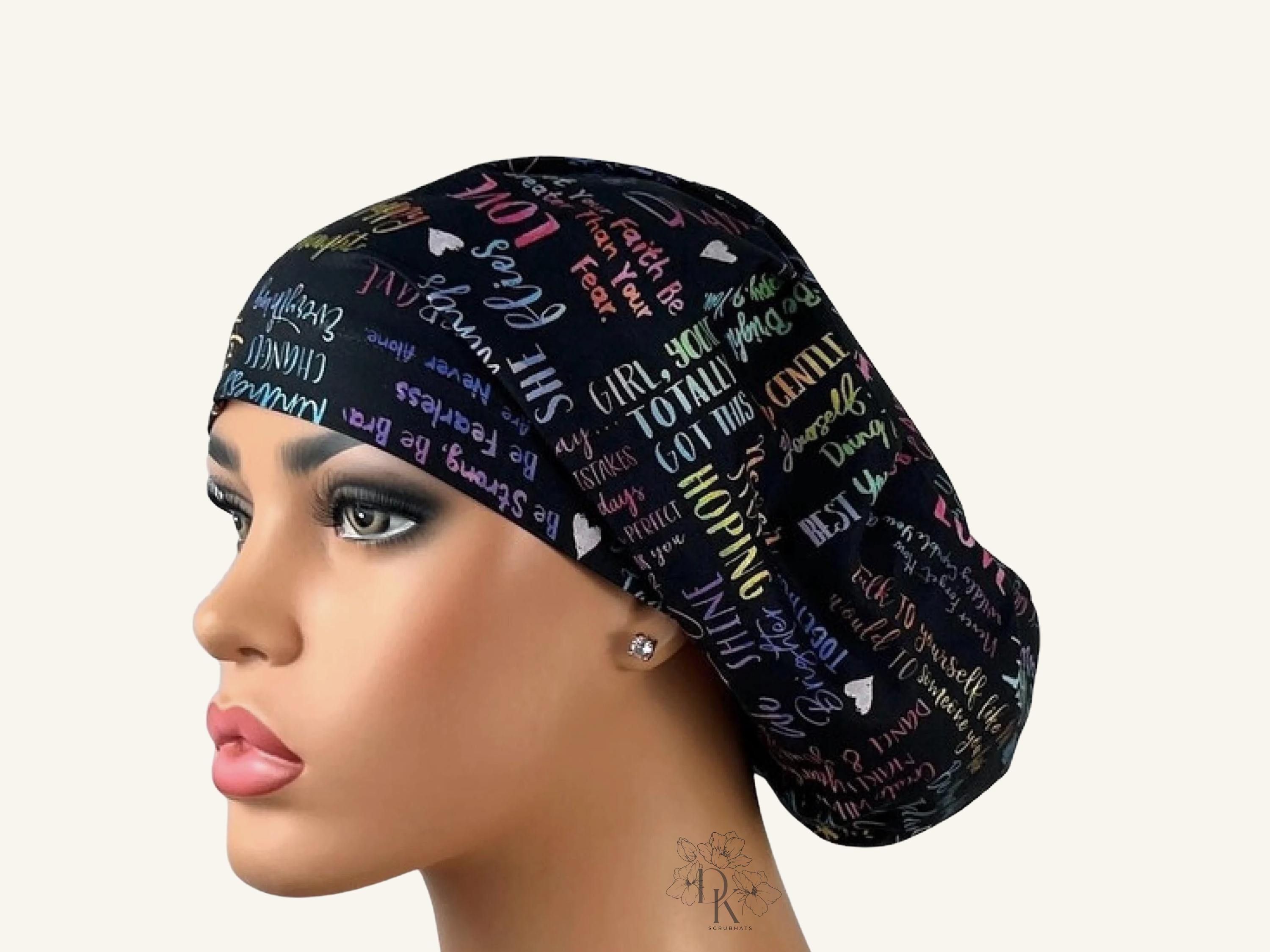 Black Scrub Cap, Surgical Scrub Hat for Women, Nursing Student Graduation Gift, Unisex Scrub Hat, DK Scrub Hats, You've Got This