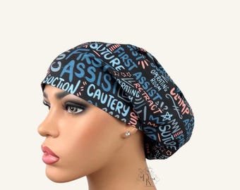 Surgical Scrub Hat, Euro Scrub Cap for Women, Surgical Tech Scrub Cap, Nurse Gift, Healthcare Worker Scrub Cap, DK Scrub Hats, First Assist