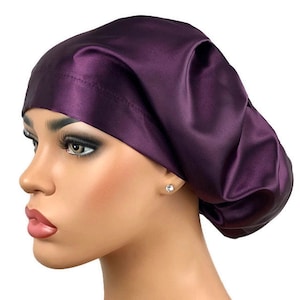 Chapéu de uniforme com forro de cetim, touca de pelo longo, touca de uniforme com forro de cetim, touca ajustável de cetim duplo, chapéus de uniforme DK, touca de cetim