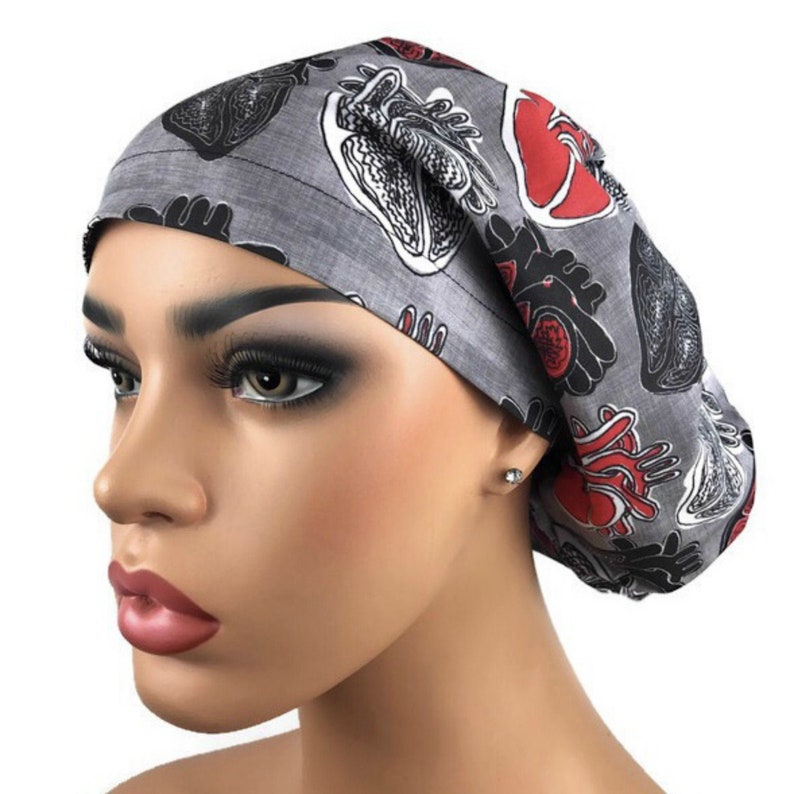 Scrub Hat Heart Of Hearts Scrub Hat For Women Surgical Scrub Etsy