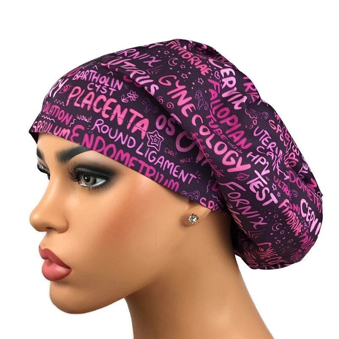 Surgical Scrubcap, OBGYN Nurses Scrub Cap, Euro Scrubhat for Long Hair ...