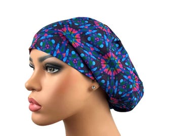 Euro Scrub Cap, Surgical Hat for Healthcare Workers, Nurse Gift, Nurse Scrub Hat for OR,  Ponytail Scrub Hat, DK Scrub Hats, Kaleidoscopes
