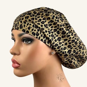 Surgical Hat, Animal Print Scrub Hat, Euro Scrub Cap, Animal Print scrub hat, Healthcare Worker Scrub Hat, DK Scrub Hat, Classic Leopard