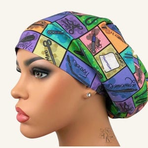 OP-Kappe, OP-Kappe, Euro-Style Bouffant, OP-Haube, Chirurgen Geschenk, Satin Line Option, DK OP-Hüte, OP-Instrumente