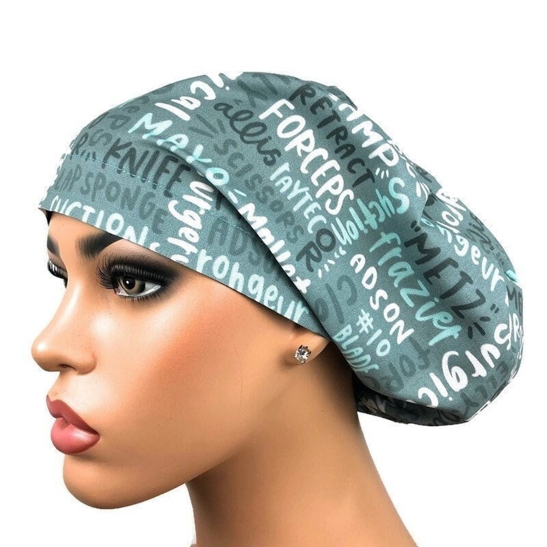 Surgical Scrubhat, Women Euro Scrub Cap, Unisex Nurse Hat, Surgery