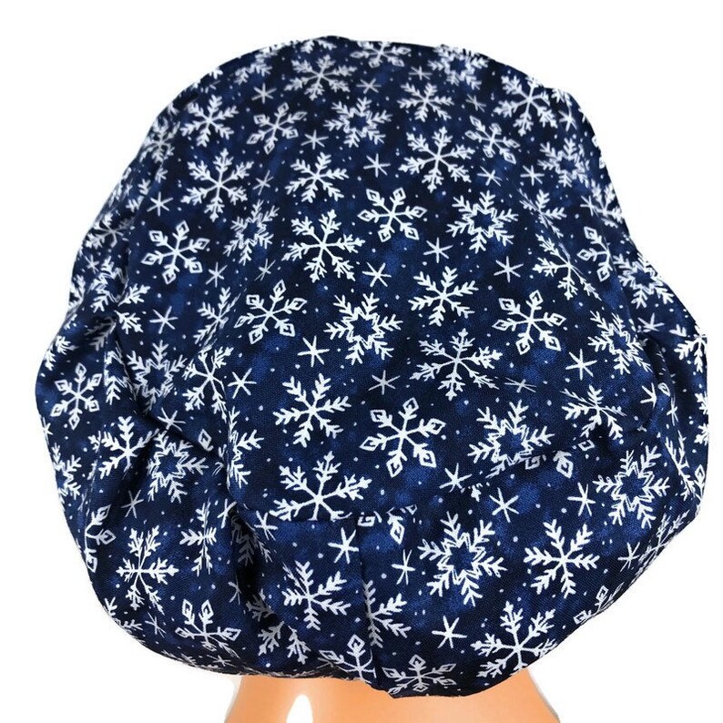 Surgical Scrub Hats/Caps~Christmas~Trees and *Snowflakes* on blue~** Surgical Scrub Hats/Caps~Christmas~Trees and *Snowflakes* on blue~**